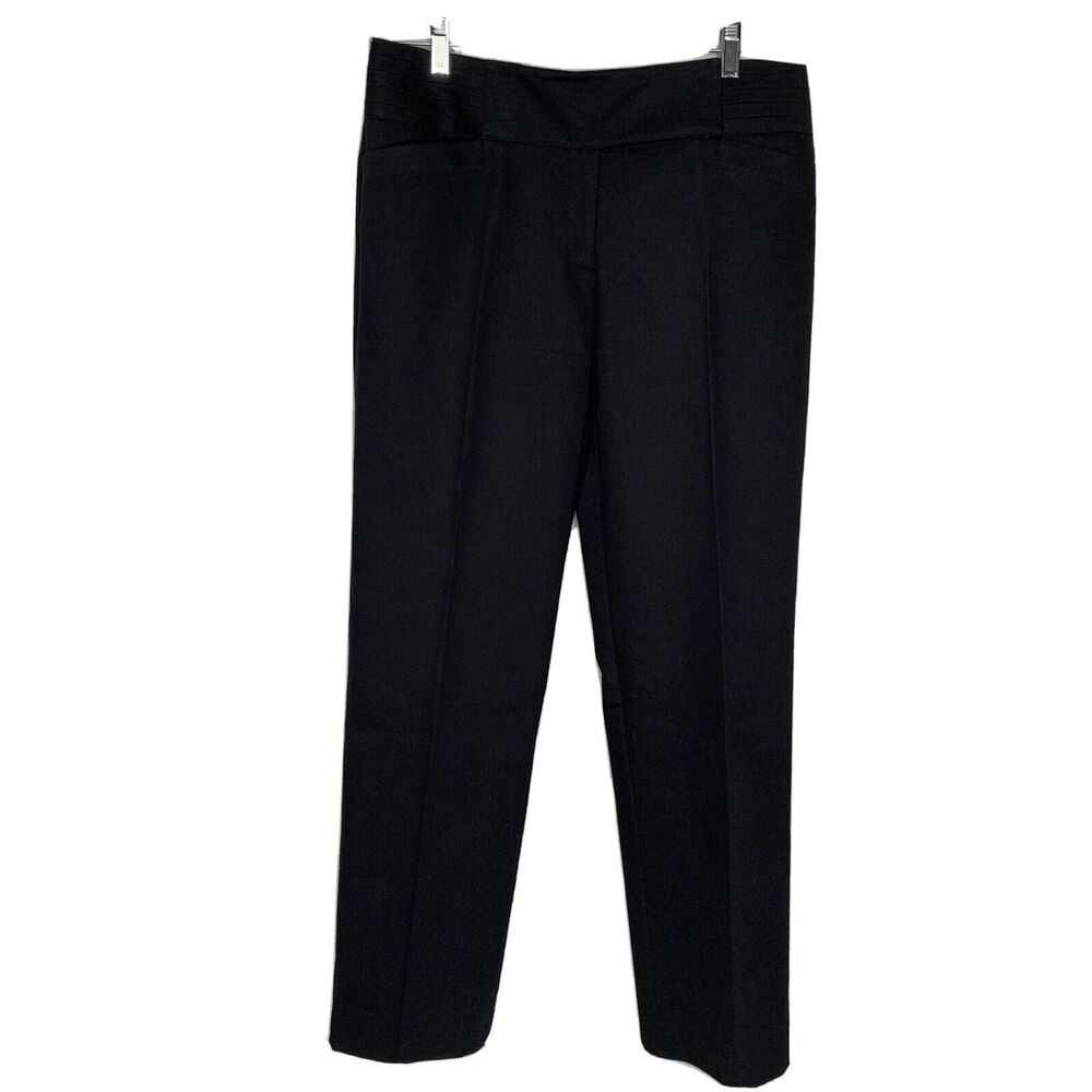 IN Studio Womens Trousers Dress Pants Size 8 Black Mid Rise Stretch Workwear